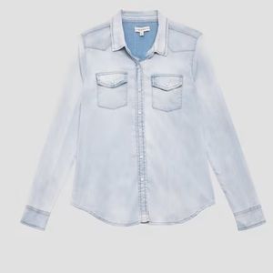 GUESS Eco Riley Denim Tencel Chambray Shirt Size M